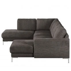 Wohnlandschaft Fiesta I - Strukturstoff - Dunkelgrau - Longchair davorstehend rechts / Ottomane links -Wohnzimmermöbel boutique en ligne 1000128868 211015 15511200492 DETAILS P000000001000128868