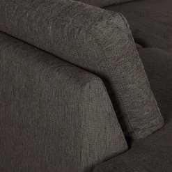 Wohnlandschaft Fiesta I - Strukturstoff - Dunkelgrau - Longchair davorstehend rechts / Ottomane links -Wohnzimmermöbel boutique en ligne 1000128868 211015 15511200558 DETAILS P000000001000128868