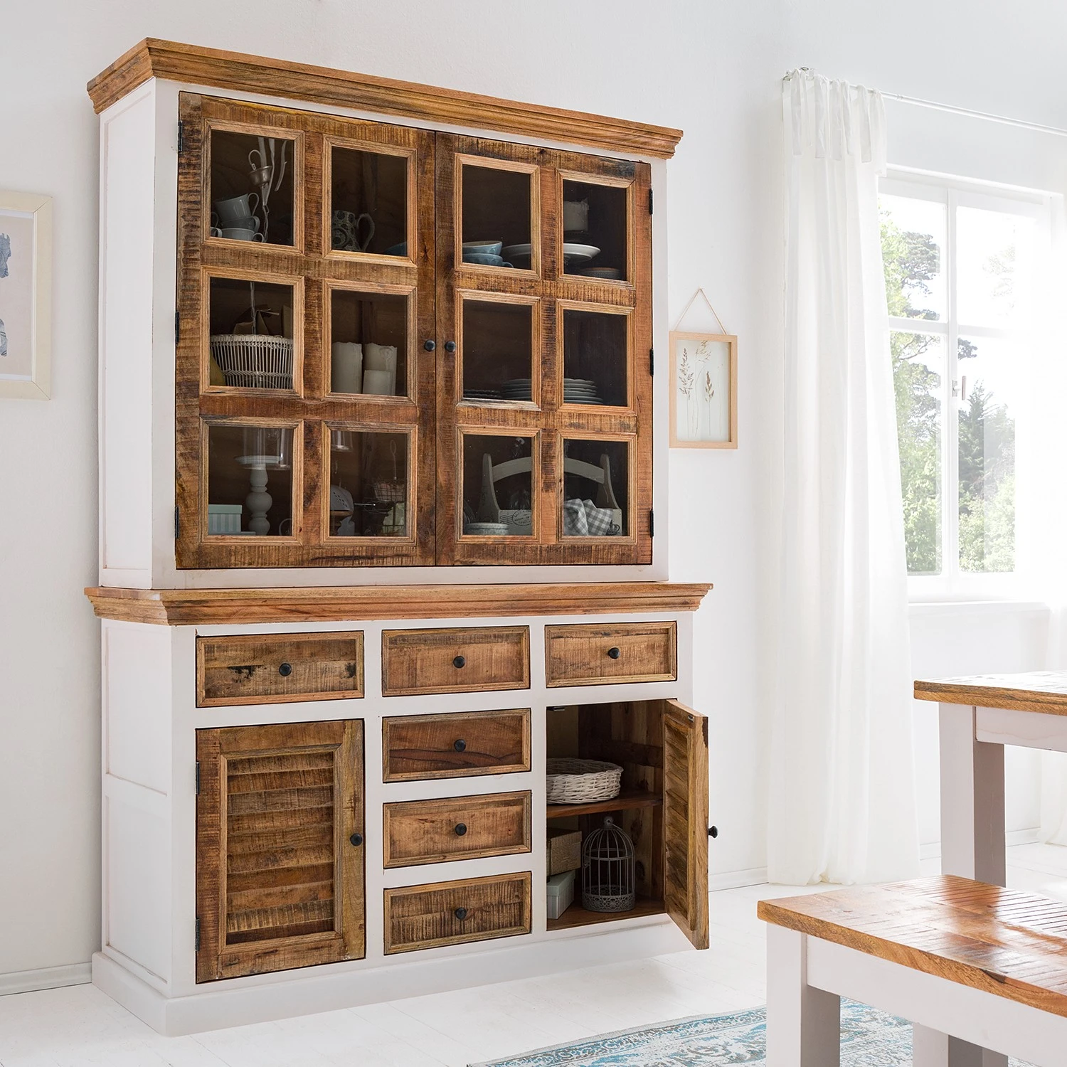 Maison Belfort Sideboard Newhaven - Mango teilmassiv - Mango / Weiß 3 Maison Belfort Sideboard Newhaven - Mango teilmassiv - Mango / Weiß – Bild 3