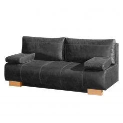 Naturoo Schlafsofa Hanno II - Antiklederlook - Dunkelgrau