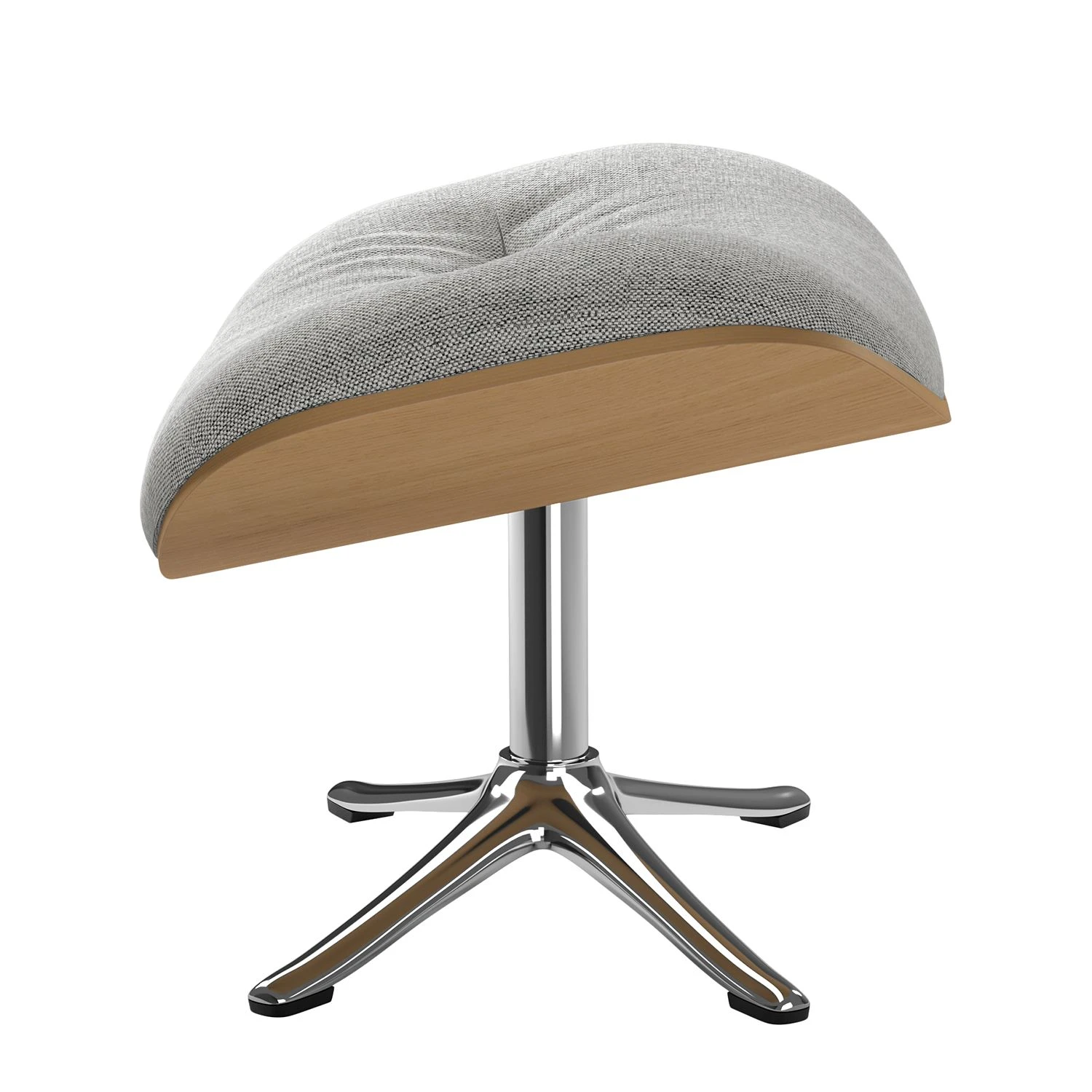 Studio Copenhagen Polsterhocker Anderson II - Webstoff Saia: Hellgrau - Chrom glänzend - Eiche 4 Studio Copenhagen Polsterhocker Anderson II - Webstoff Saia: Hellgrau - Chrom glänzend - Eiche – Bild 4