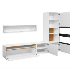 Now! by hülsta Wohnwand hülsta now easy III (4-teilig) - Lack Reinweiß / Natureiche -Wohnzimmermöbel boutique en ligne 1000131858 180920 17412118 GALLERYIMAGES P000000001000131858