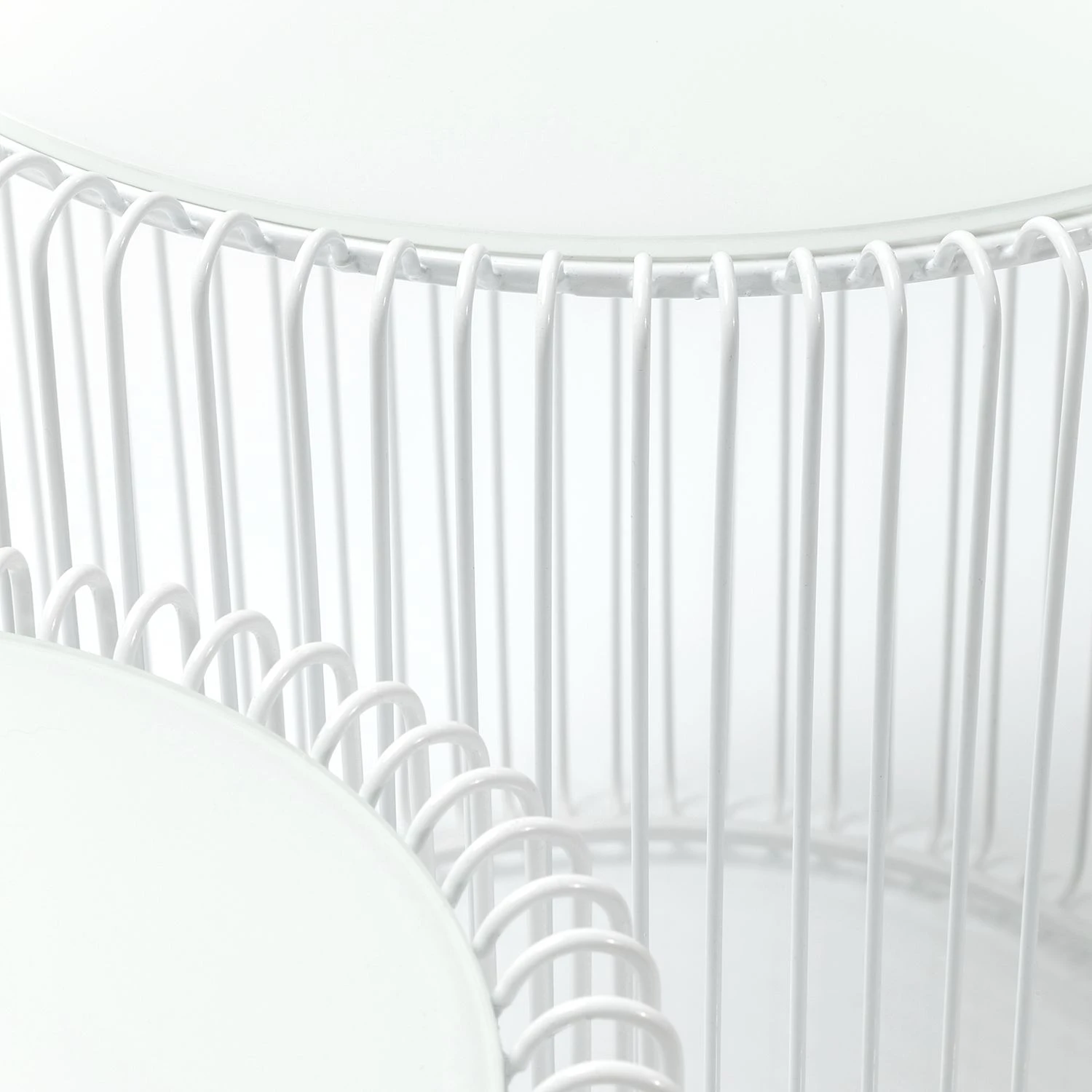 Kare Design Beistelltisch Wire I (2-er Set) - Glas / Stahl - Weiß 4 Kare Design Beistelltisch Wire I (2-er Set) - Glas / Stahl - Weiß – Bild 4