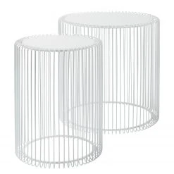 Kare Design Beistelltisch Wire I (2-er Set) - Glas / Stahl - Weiß 13 Kare Design Beistelltisch Wire I (2-er Set) - Glas / Stahl - Weiß -Wohnzimmermöbel boutique en ligne 1000132044 181017 11370850 GALLERYIMAGES P000000001000132044