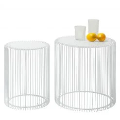 Kare Design Beistelltisch Wire I (2-er Set) - Glas / Stahl - Weiß 15 Kare Design Beistelltisch Wire I (2-er Set) - Glas / Stahl - Weiß -Wohnzimmermöbel boutique en ligne 1000132044 190305 14281100028 GALLERYIMAGES P000000001000132044