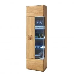 Naturoo Standvitrine Vilela - Eiche teilmassiv - Eiche Bianco / Eiche Bianco Dekor - Glastür links