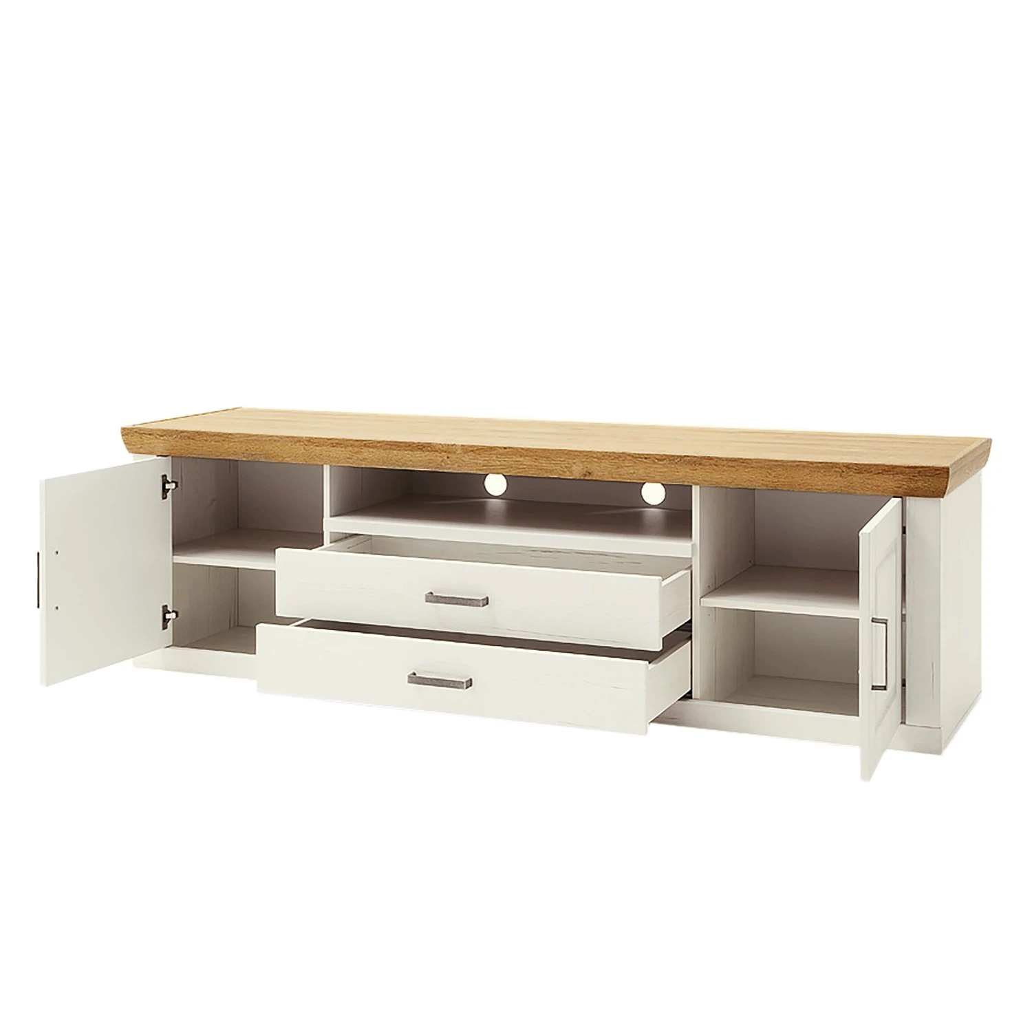 Ridgevalley TV-Lowboard Arez - Pinie Weiß / Eiche - Breite: 198 cm 3 Ridgevalley TV-Lowboard Arez - Pinie Weiß / Eiche - Breite: 198 cm – Bild 3