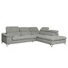 Loftscape Ecksofa Astoria - Webstoff - Grau - Ottomane davorstehend rechts
