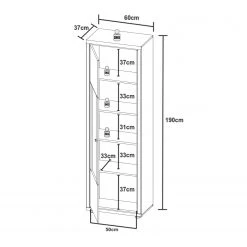 Loftscape Standvitrine Hagby - Eiche Dekor / Weiß -Wohnzimmermöbel boutique en ligne 1000137081 181213 07275000022 GALLERYIMAGES P000000001000137081
