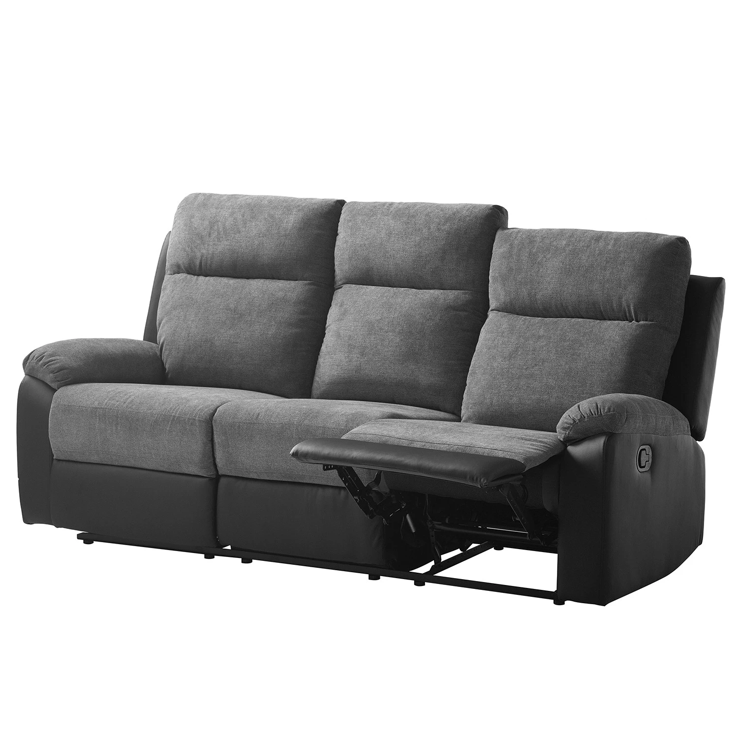 Loftscape Relaxsofa Warmun (3-Sitzer) - Kunstleder / Microfaser - Schwarz / Grau 4 Loftscape Relaxsofa Warmun (3-Sitzer) - Kunstleder / Microfaser - Schwarz / Grau – Bild 4
