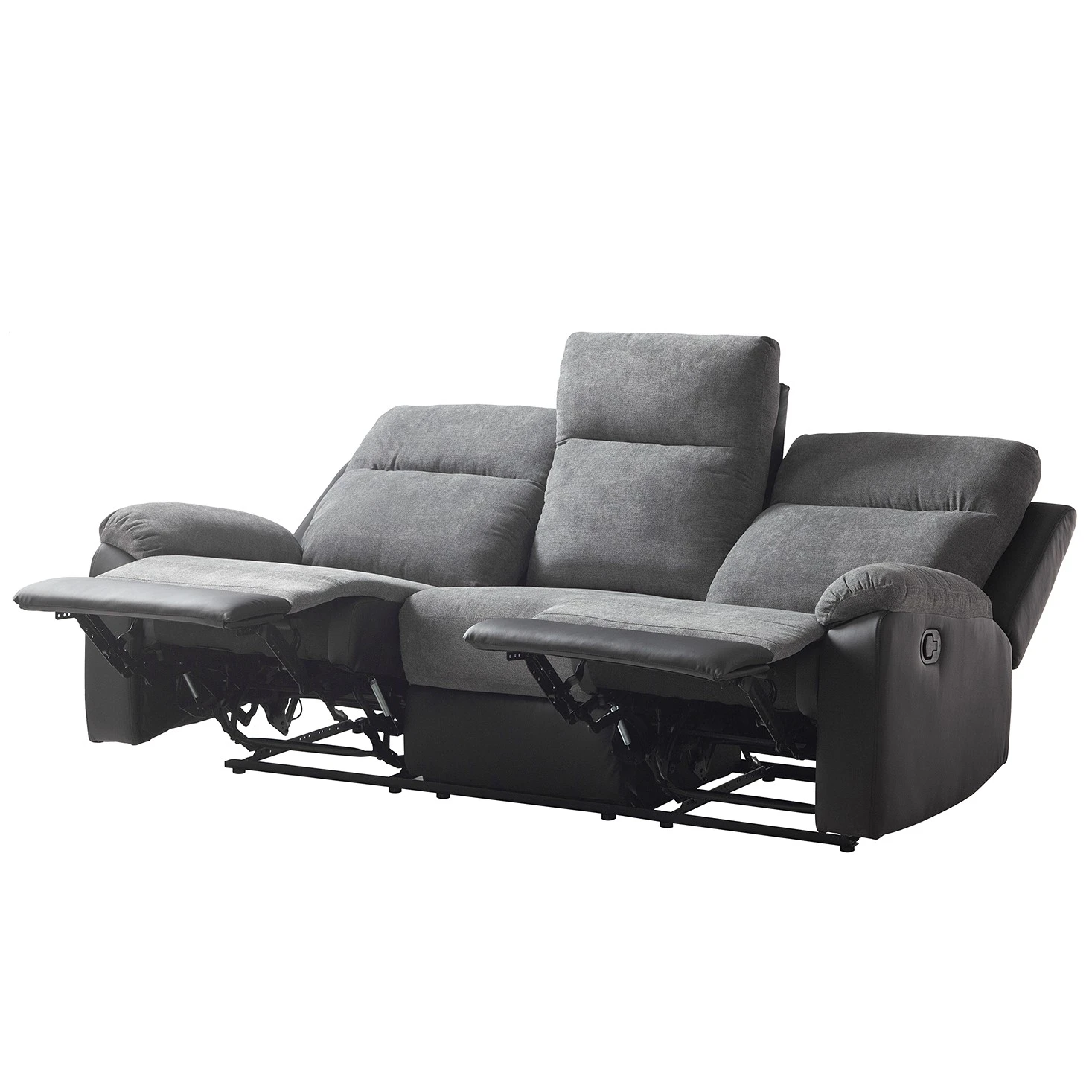Loftscape Relaxsofa Warmun (3-Sitzer) - Kunstleder / Microfaser - Schwarz / Grau 7 Loftscape Relaxsofa Warmun (3-Sitzer) - Kunstleder / Microfaser - Schwarz / Grau – Bild 7
