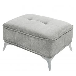 Velvet Studio Polsterhocker Moreville I - Microfaser - Lichtgrau