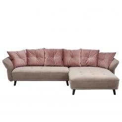 Velvet Studio Ecksofa Moreville II - Microfaser - Longchair davorstehend rechts - Ohne Hocker