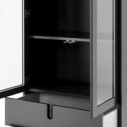 Tenzo Vitrinenschrank Uno - Dunkelgrau -Wohnzimmermöbel boutique en ligne 1000143937 200527 07432500821 DETAILS P000000001000143937