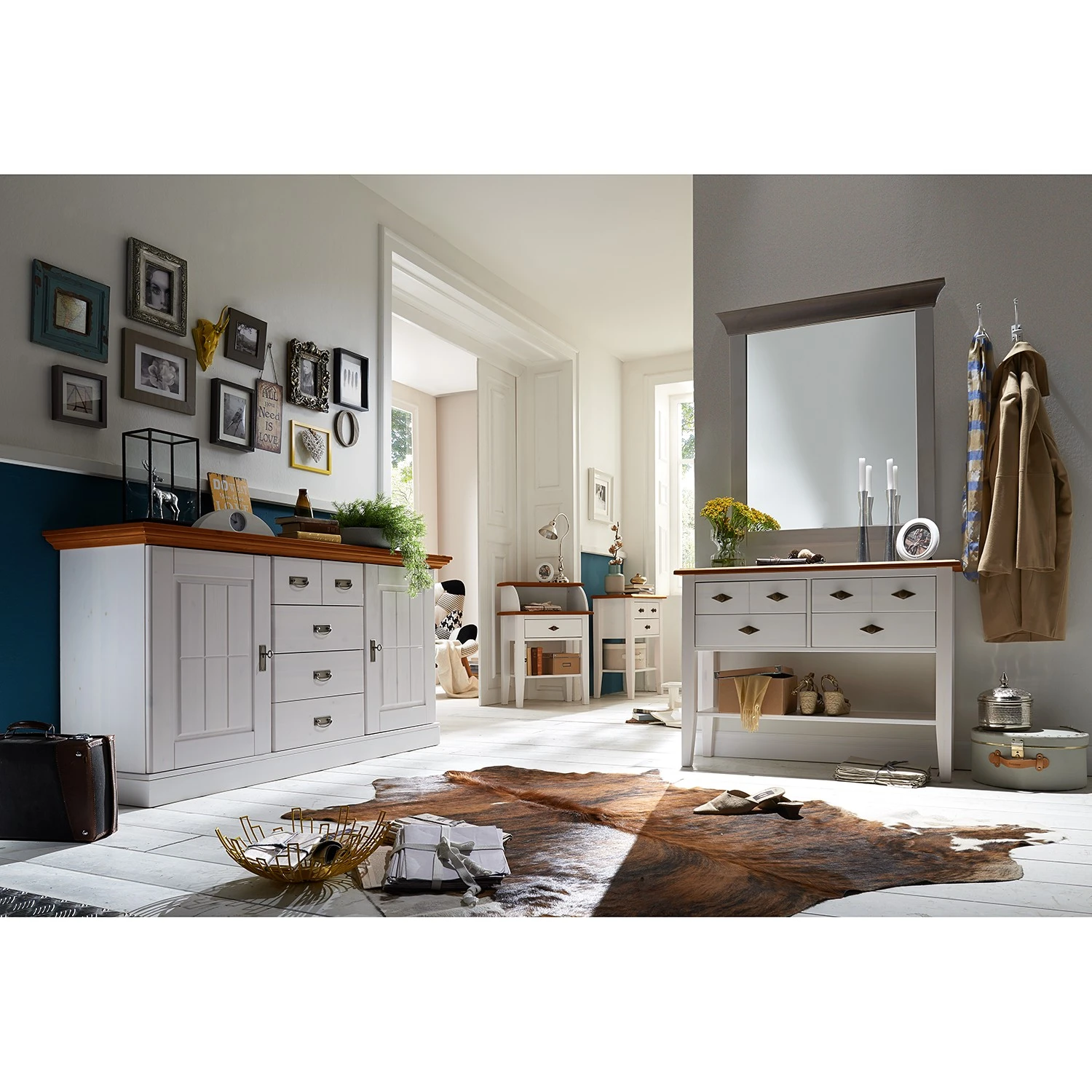 Maison Belfort Konsolentisch Bergen I - Kiefer massiv - Kiefer Weiß / Kiefer Bernstein - Breite: 102 cm 2 Maison Belfort Konsolentisch Bergen I - Kiefer massiv - Kiefer Weiß / Kiefer Bernstein - Breite: 102 cm – Bild 2