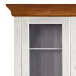 Maison Belfort Vitrinenschrank Bergen I - Kiefer massiv - Kiefer Weiß / Kiefer Bernstein -Wohnzimmermöbel boutique en ligne 1000147263 211122 08324502507 DETAILS P000000001000147263