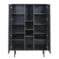 Norrwood Highboard Kipra - Echtholzfurnier - Walnuss / Graphit -Wohnzimmermöbel boutique en ligne 1000150233 181214 16440300087 GALLERYIMAGES P000000001000150233