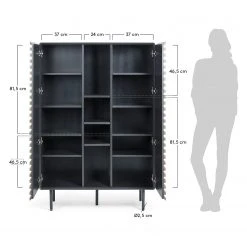 Norrwood Highboard Kipra - Echtholzfurnier - Walnuss / Graphit -Wohnzimmermöbel boutique en ligne 1000150233 181214 16440300090 GALLERYIMAGES P000000001000150233