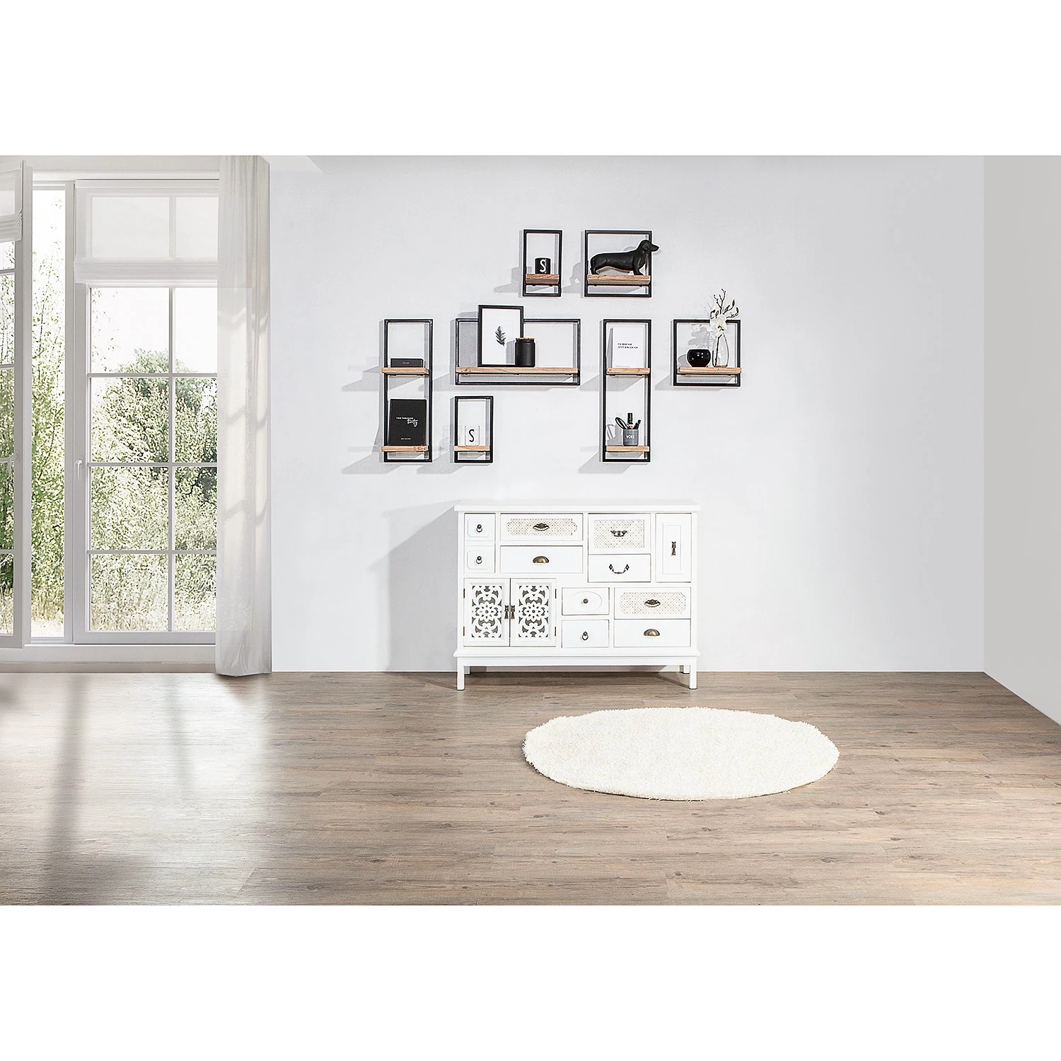 Red Living Wandregal Mello III - Akazie massiv - Akazie Natur / Schwarz - Breite: 35 cm 2 Red Living Wandregal Mello III - Akazie massiv - Akazie Natur / Schwarz - Breite: 35 cm – Bild 2