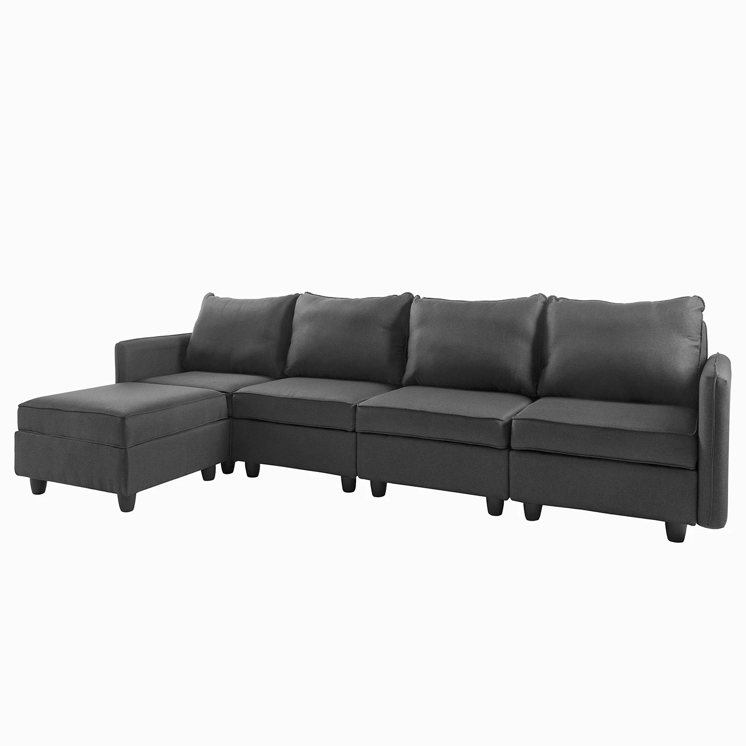 Fredriks Ecksofa Lavara III - Webstoff - Dunkelgrau 1 Fredriks Ecksofa Lavara III - Webstoff - Dunkelgrau