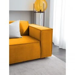 Sofa Kinx (3-Sitzer) II - Samt - Samt Shyla: Senfgelb -Wohnzimmermöbel boutique en ligne 1000155669 210323 15145800558 DETAILS P000000001000155669