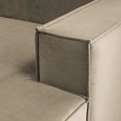 Ecksofa Kinx V - Samt - Samt Shyla: Beige - Longchair davorstehend rechts -Wohnzimmermöbel boutique en ligne 1000155727 220610 050 DETAILS P000000001000155727