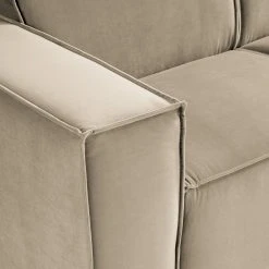 Ecksofa Kinx V - Samt - Samt Shyla: Beige - Longchair davorstehend rechts -Wohnzimmermöbel boutique en ligne 1000155727 220610 060 DETAILS P000000001000155727