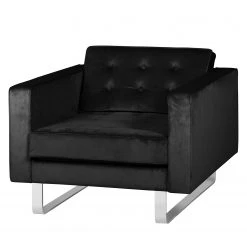 Fredriks Sessel Chelsea III - Microfaser - Stoff Tond: Schwarz - Kufen