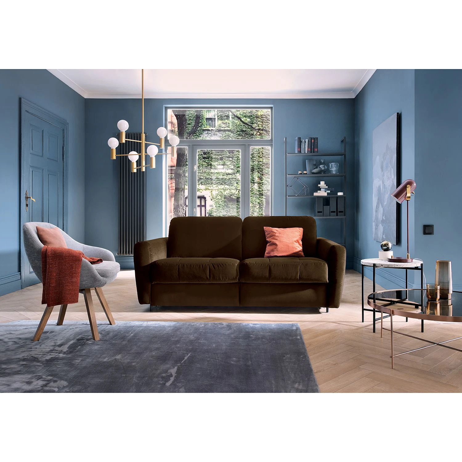 Loftscape Schlafsofa Leopoldina - Samt - Dunkelbraun - Breite: 169 cm 3 Loftscape Schlafsofa Leopoldina - Samt - Dunkelbraun - Breite: 169 cm – Bild 3