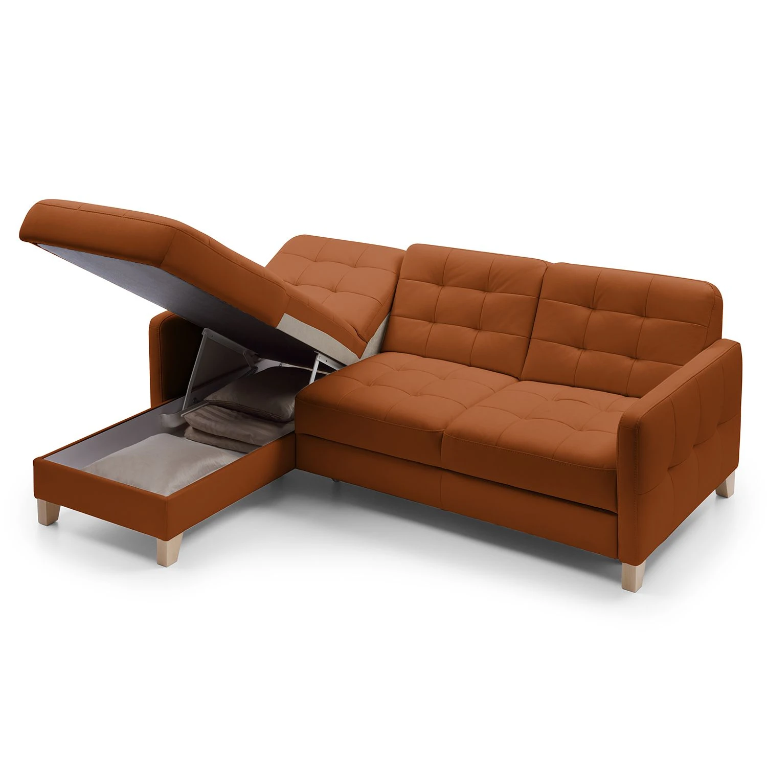 Loftscape Ecksofa Princesa - Echtleder - Cognac - Schlaffunktion - Bettkasten 5 Loftscape Ecksofa Princesa - Echtleder - Cognac - Schlaffunktion - Bettkasten – Bild 5