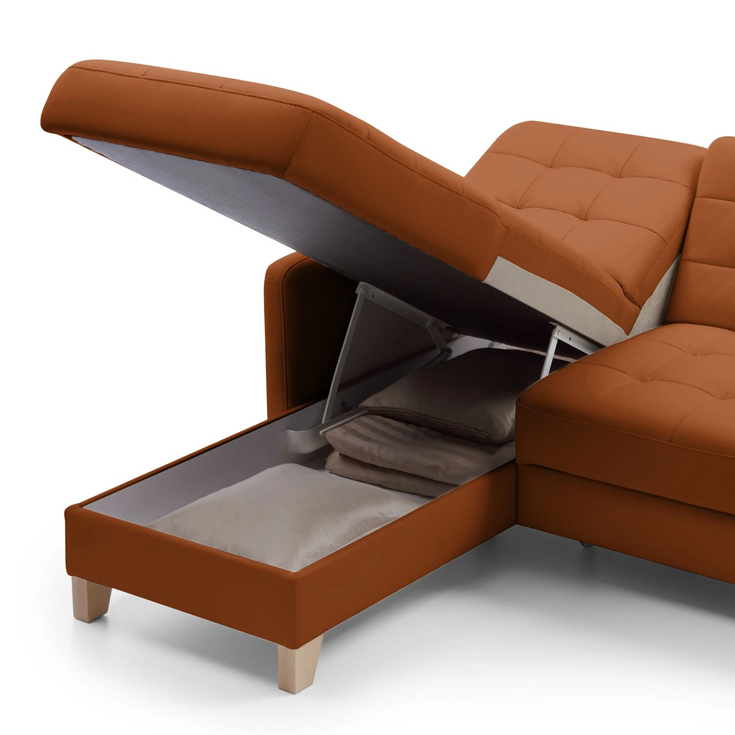 Loftscape Ecksofa Princesa - Echtleder - Cognac - Schlaffunktion - Bettkasten 9 Loftscape Ecksofa Princesa - Echtleder - Cognac - Schlaffunktion - Bettkasten – Bild 9