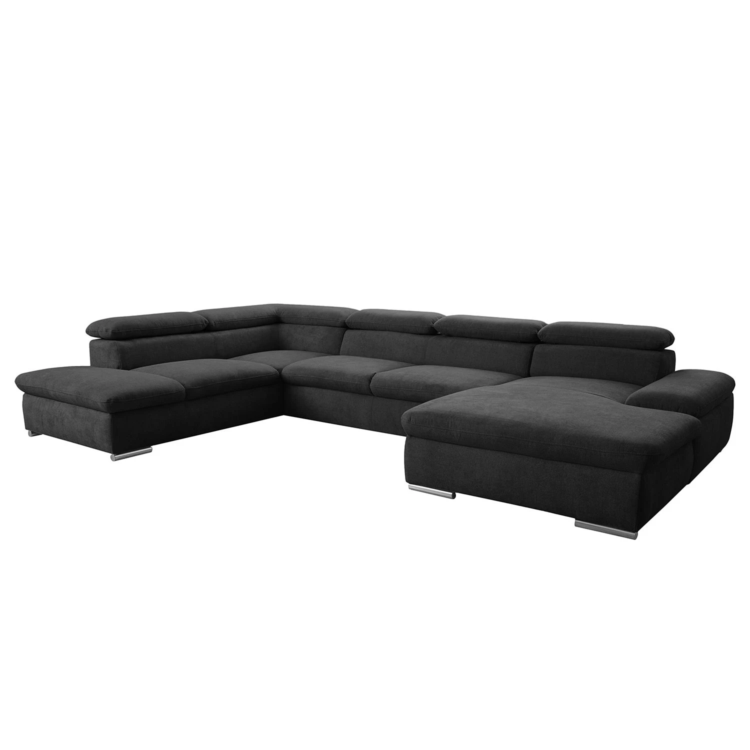 Loftscape Wohnlandschaft Glenaire I - Strukturstoff - Schwarz - Longchair davorstehend rechts / Ottomane links - Schlaffunktion für dauerhafte Nutzung 1 Loftscape Wohnlandschaft Glenaire I - Strukturstoff - Schwarz - Longchair davorstehend rechts / Ottomane links - Schlaffunktion für dauerhafte Nutzung