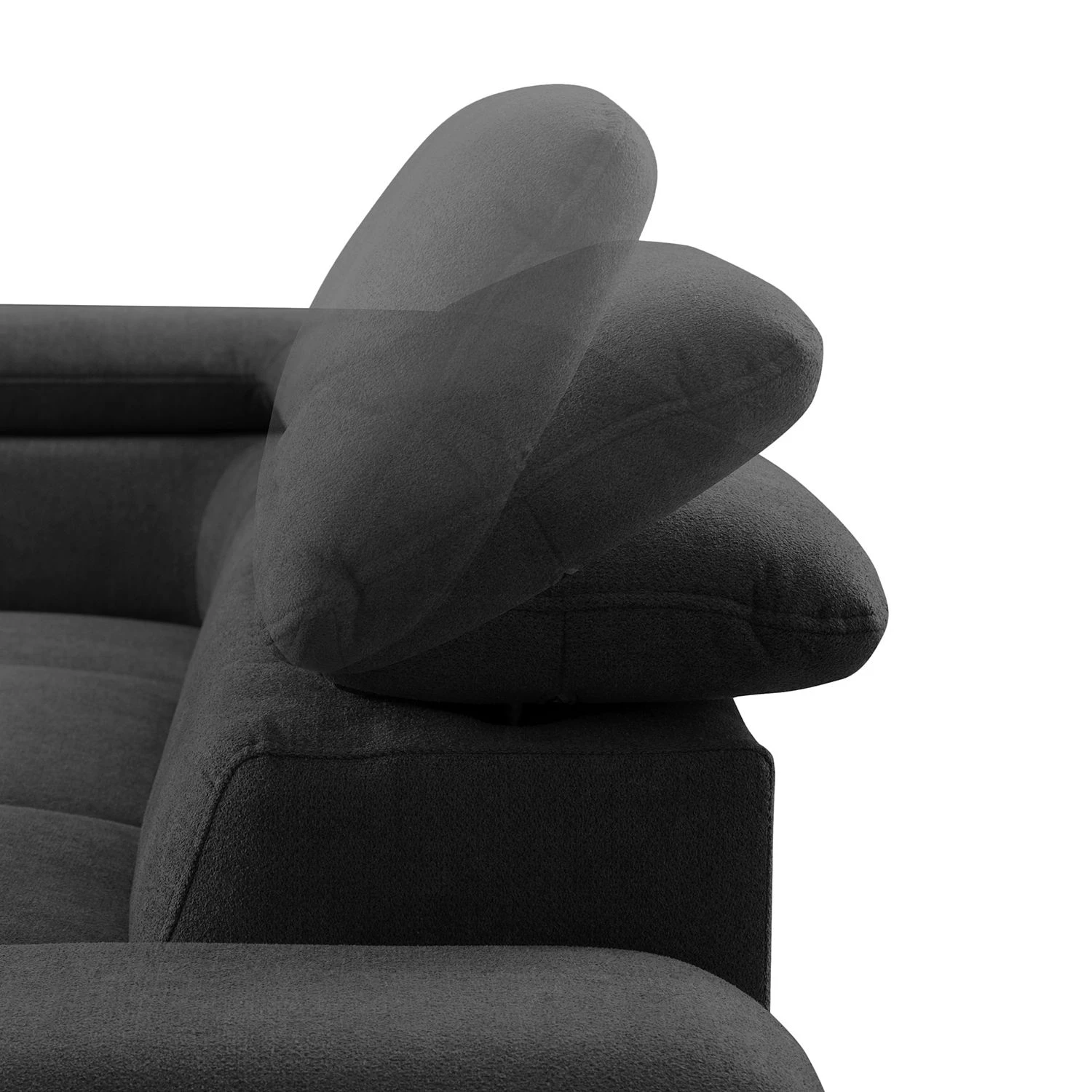 Loftscape Wohnlandschaft Glenaire I - Strukturstoff - Schwarz - Longchair davorstehend rechts / Ottomane links - Schlaffunktion für dauerhafte Nutzung 9 Loftscape Wohnlandschaft Glenaire I - Strukturstoff - Schwarz - Longchair davorstehend rechts / Ottomane links - Schlaffunktion für dauerhafte Nutzung – Bild 9