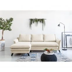 Norrwood Ecksofa Mia Mia II - Webstoff - Beige - Longchair davorstehend links -Wohnzimmermöbel boutique en ligne 1000160513 200623 11265000052 MOOD DETAILS P000000001000160513 mood