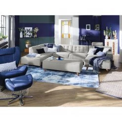 Tom Tailor Wohnlandschaft Nordic Chic - Webstoff - Granit - Longchair davorstehend rechts / Ottomane links - Höhenverstellbare Kopfstütze -Wohnzimmermöbel boutique en ligne 1000161995 190304 11505600896 MOOD GALLERYIMAGES P000000001000161995 mood