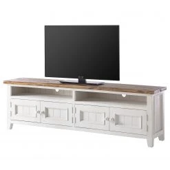 Maison Belfort TV-Lowboard Balignton - Kiefer massiv - Kiefer Weiß / Kiefer