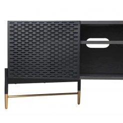 Jack & Alice TV-Lowboard Cabral - Esche Schwarz / Gold -Wohnzimmermöbel boutique en ligne 1000166578 190319 10112800013 GALLERYIMAGES P000000001000166578