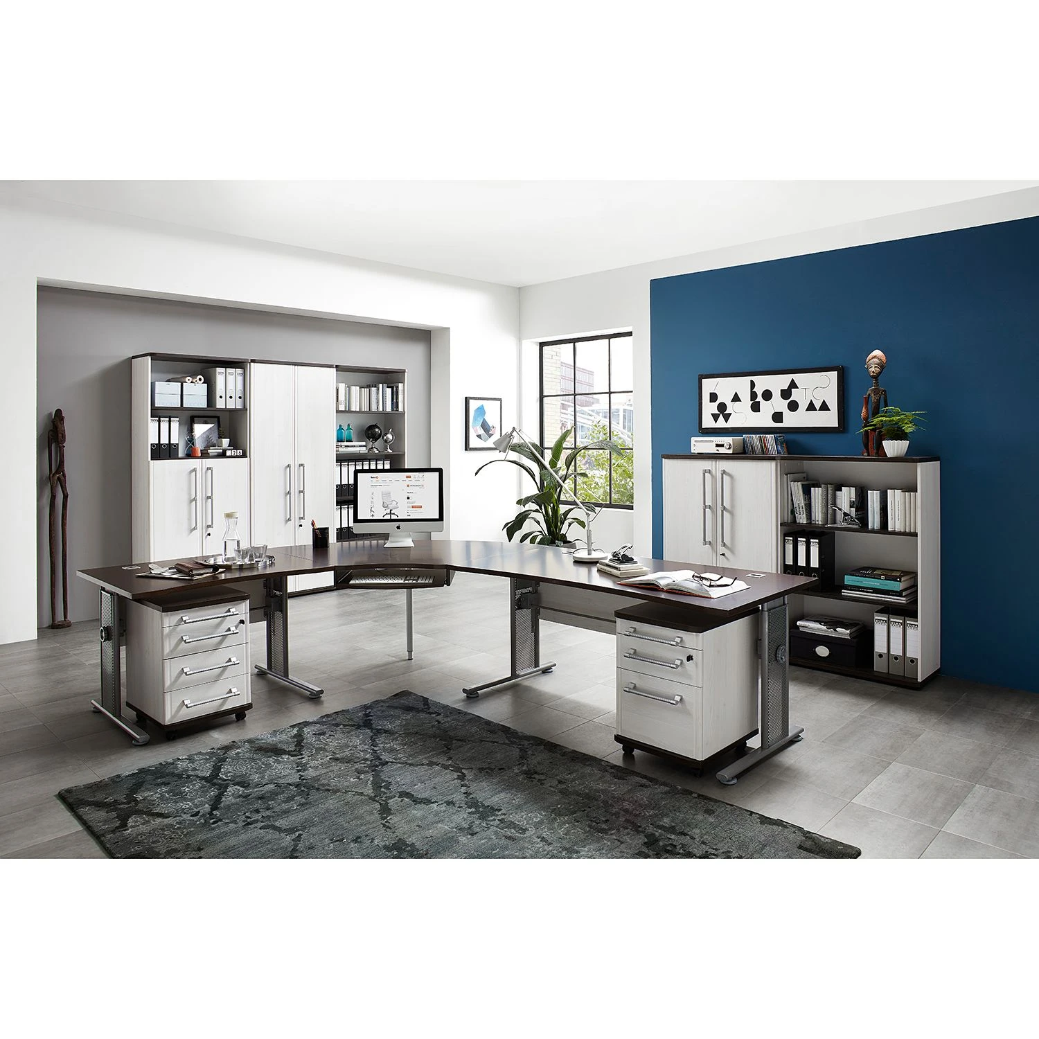 Germania Aktenregal Avero II - Lärche Weiß Dekor / Eiche Havanna Dekor 2 Germania Aktenregal Avero II - Lärche Weiß Dekor / Eiche Havanna Dekor – Bild 2