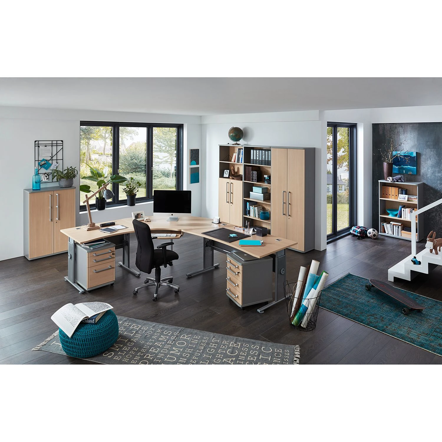 Germania Aktenregal Avero I - Ahorn Dekor / Silber 3 Germania Aktenregal Avero I - Ahorn Dekor / Silber – Bild 3