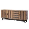 Ars manufacti Sideboard Tamati II - Pinie massiv / Eisen - Pinie / Schwarz