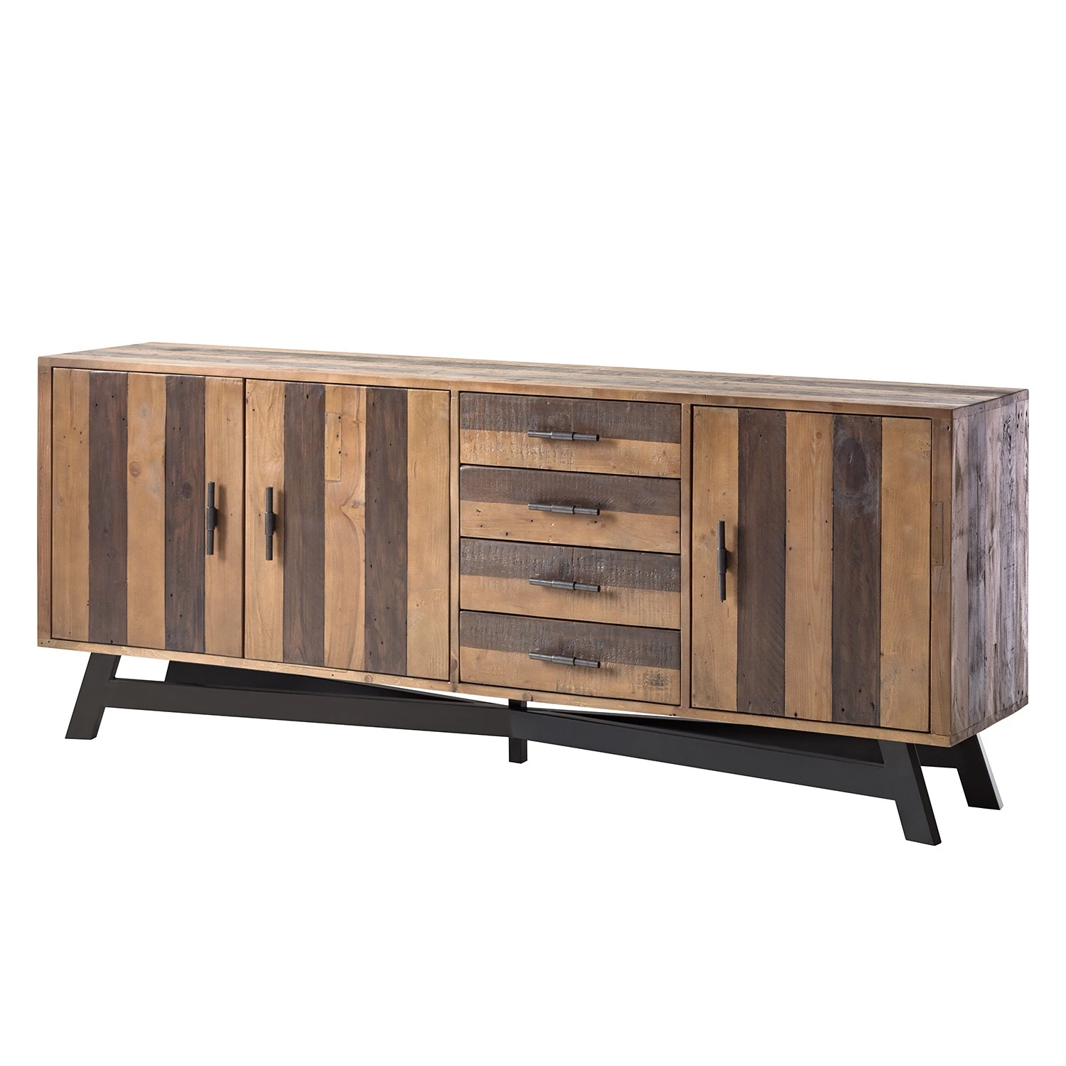 Ars manufacti Sideboard Tamati II - Pinie massiv / Eisen - Pinie / Schwarz 1 Ars manufacti Sideboard Tamati II - Pinie massiv / Eisen - Pinie / Schwarz