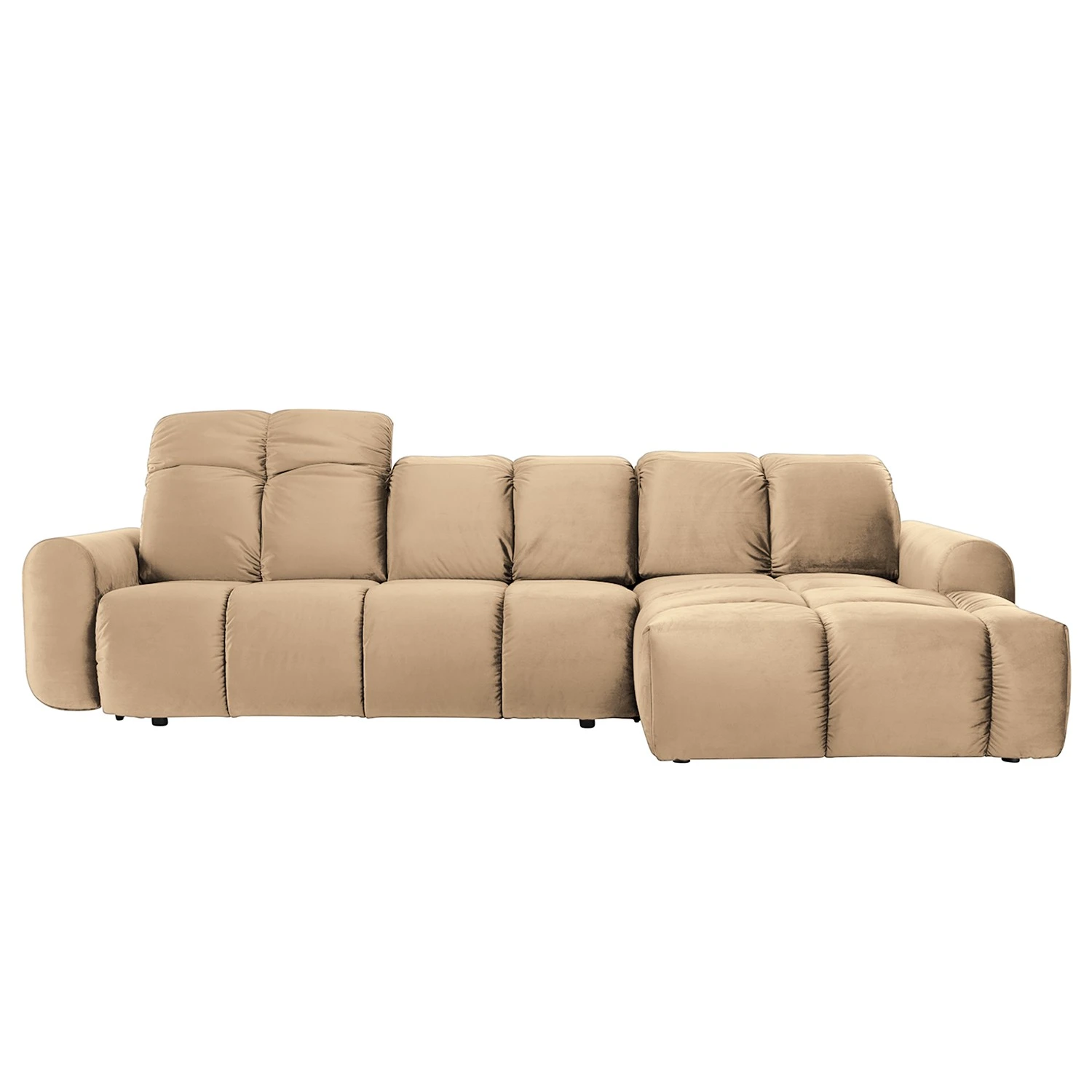 Jack & Alice Ecksofa Malter - Samt - Beige - Longchair davorstehend rechts 3 Jack & Alice Ecksofa Malter - Samt - Beige - Longchair davorstehend rechts – Bild 3