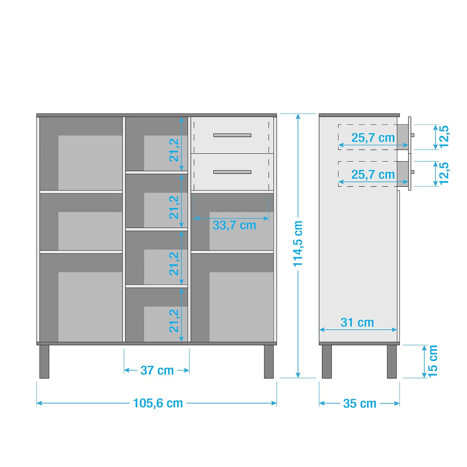Schildmeyer Kommode Padua - Weiß / Eiche 8 Schildmeyer Kommode Padua - Weiß / Eiche – Bild 8