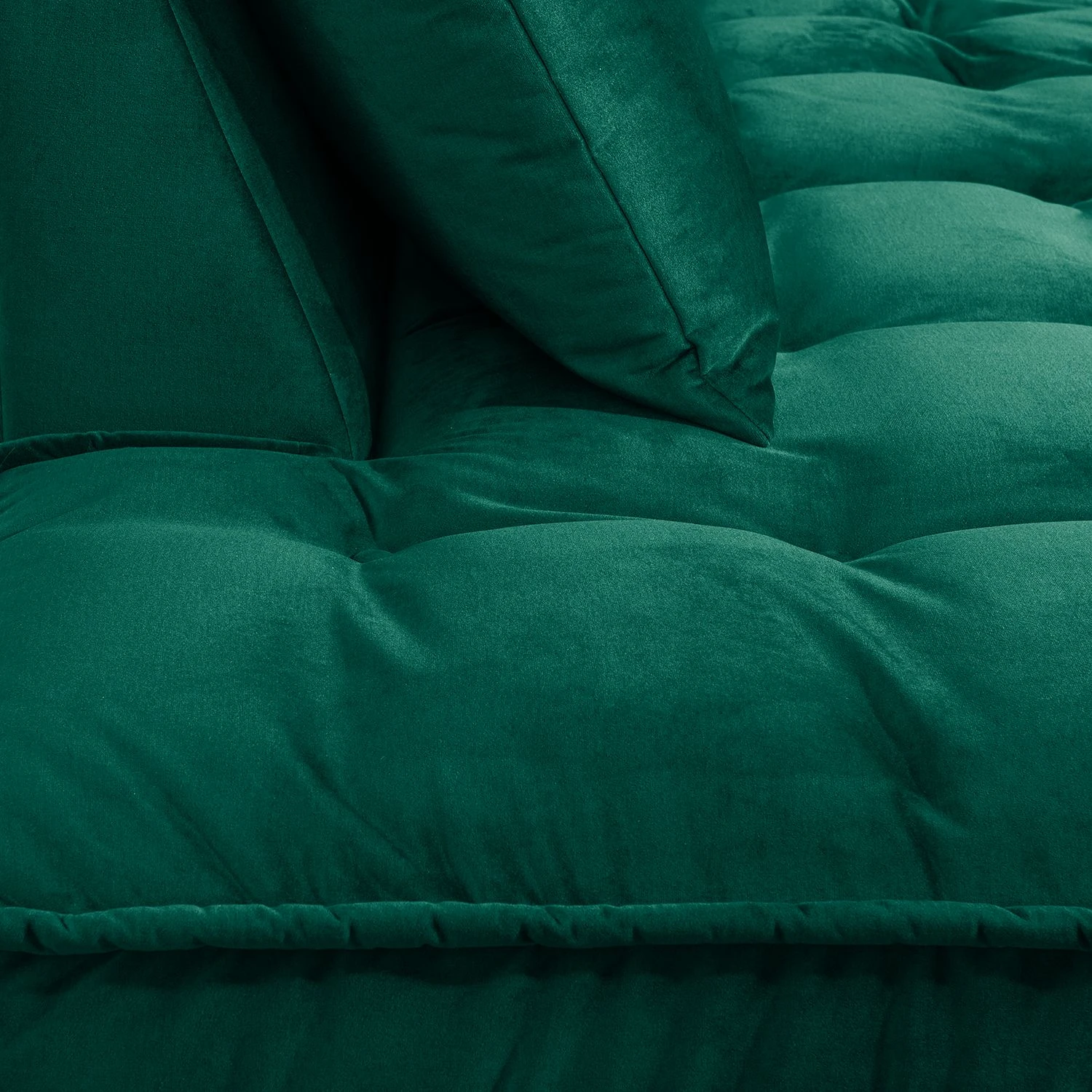 Jack & Alice Ecksofa Polich - Samt - Dunkelgrün - Ottomane davorstehend links 8 Jack & Alice Ecksofa Polich - Samt - Dunkelgrün - Ottomane davorstehend links – Bild 8