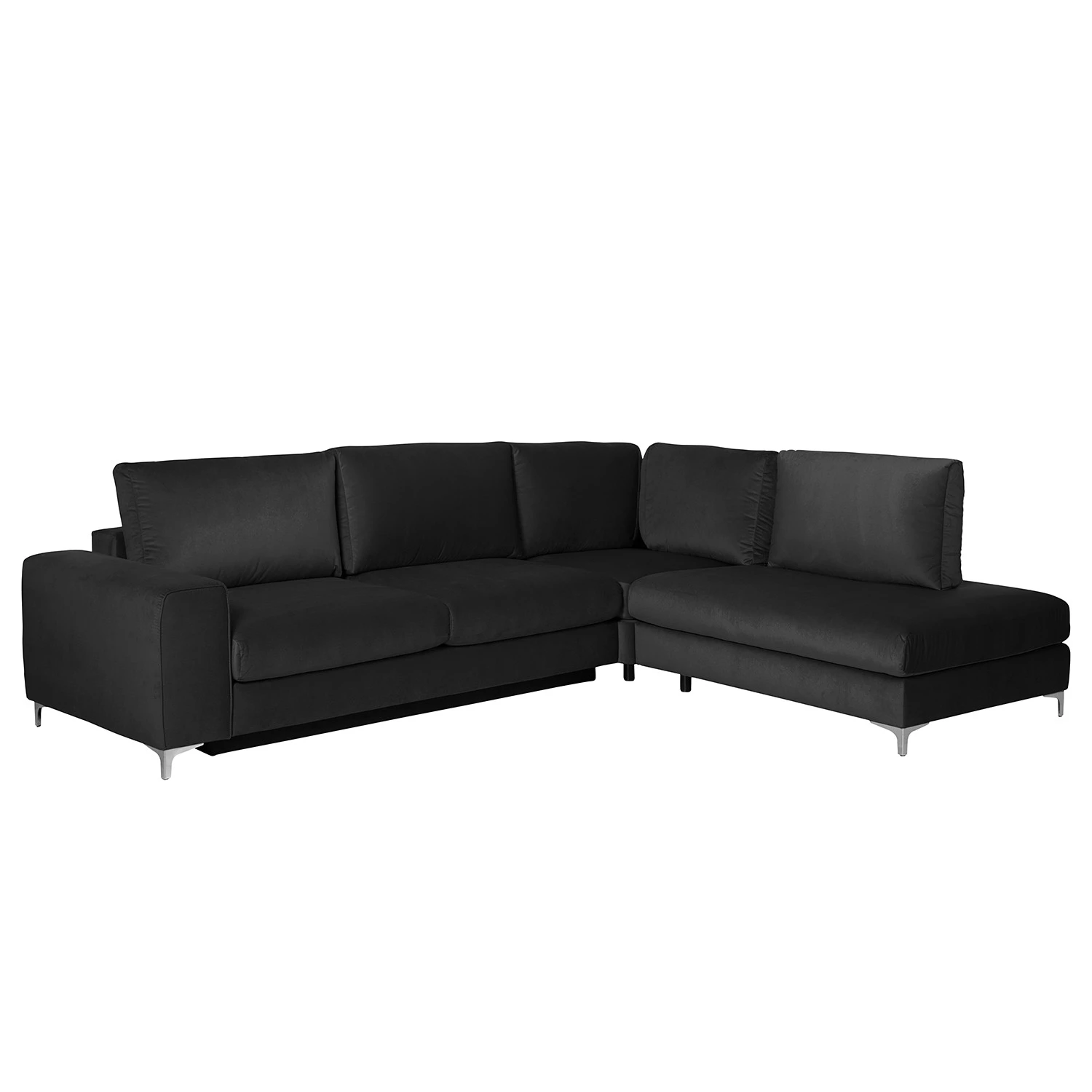 Jack & Alice Ecksofa Baitz I - Samt Krysia: Dunkelgrau - Ottomane davorstehend links 1 Jack & Alice Ecksofa Baitz I - Samt Krysia: Dunkelgrau - Ottomane davorstehend links