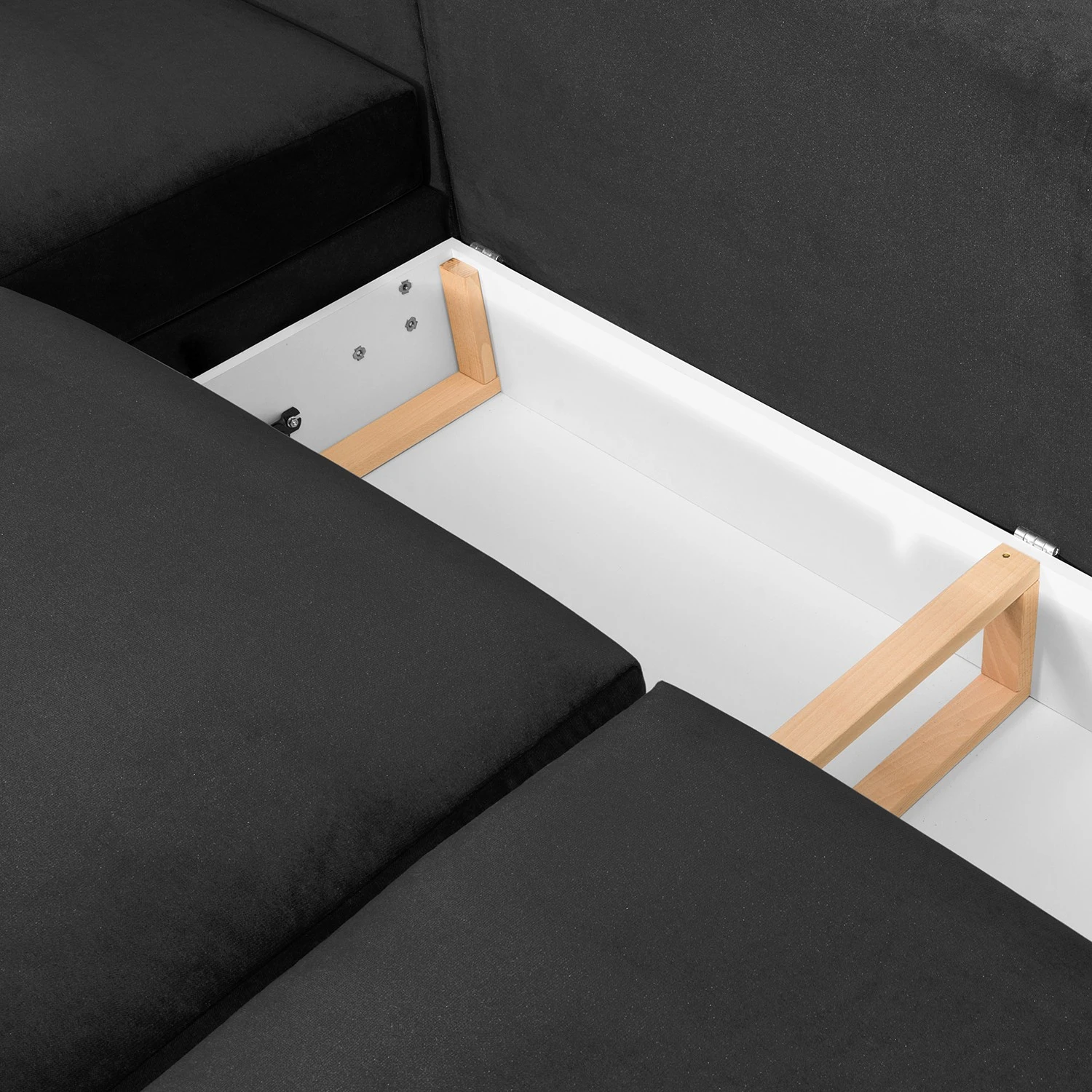 Jack & Alice Ecksofa Baitz I - Samt Krysia: Dunkelgrau - Ottomane davorstehend links 15 Jack & Alice Ecksofa Baitz I - Samt Krysia: Dunkelgrau - Ottomane davorstehend links – Bild 15