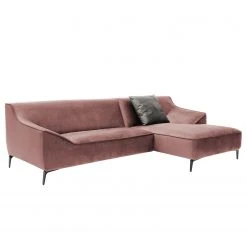 Jack & Alice Ecksofa Rosas I - Samt - Mauve - Longchair davorstehend rechts
