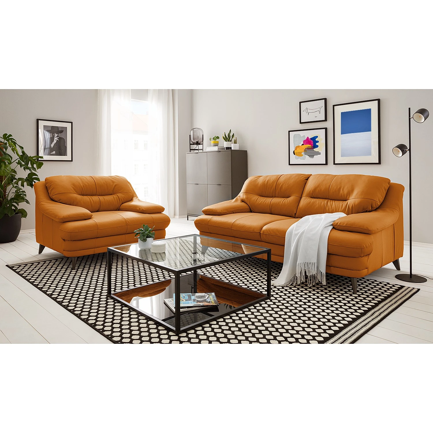 Fredriks Sofa Lutz II (2-Sitzer) - Echtleder - Goldbraun 2 Fredriks Sofa Lutz II (2-Sitzer) - Echtleder - Goldbraun – Bild 2