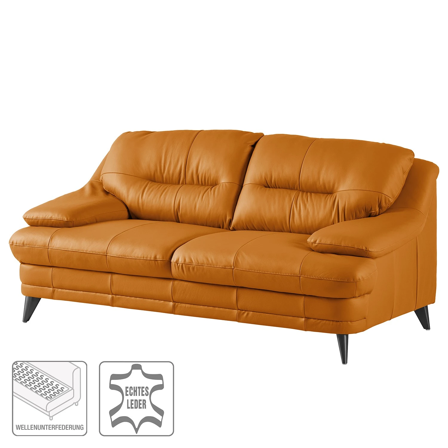 Fredriks Sofa Lutz II (2-Sitzer) - Echtleder - Goldbraun 3 Fredriks Sofa Lutz II (2-Sitzer) - Echtleder - Goldbraun – Bild 3