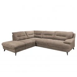 Fredriks Ecksofa Lutz I - Microfaser - Taupe - Ottomane davorstehend rechts